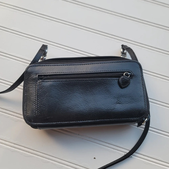 Brighton CUPID Black Leather Red Heart Bag Cross Body Purse Handbag Wallet - Picture 8 of 14